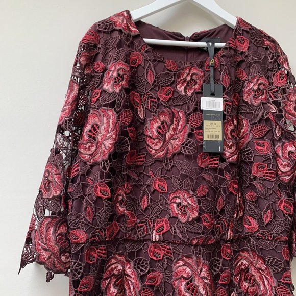 Phase Eight Occasion Midi Dress UK 18 Lace Overlay Wedding Guest Party New £169 - Picture 5 of 14